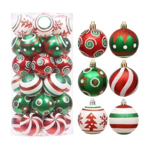 30Pcs Christmas Ball Ornaments, Red and Green Christmas Ornaments, Christmas Tree Decorations, 2.4in product image