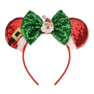 Christmas Decoration Headpiece Santa Mouse Ears Headband Christmas Eve Butterfly Hair Hoop Park Wome product image